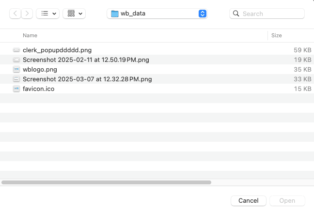 File selection on Mac